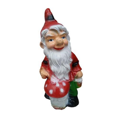Colorful decorative sculpture designed as a dwarf with a amanita mushroom 45cm K7