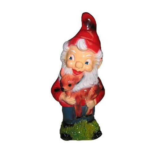 Garden decorative sculpture designed as a dwarf holding a fawn 45cm K8