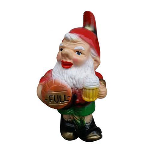 Decorative colorful sculpture designed as a dwarf with a beer 35cm K9