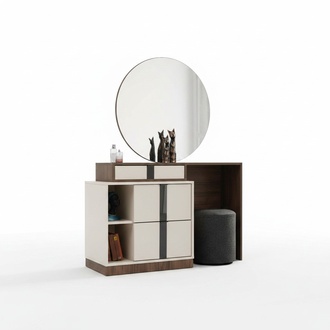 Dressing Table Cosmetic Table Dressing Table Dressing Table Beige Mirror
