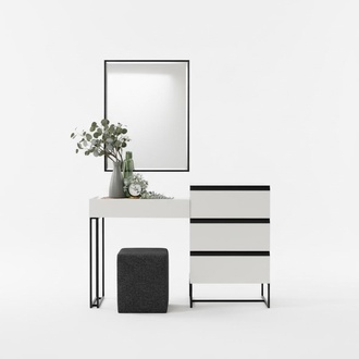 Dressing Table Dressing Table Dressing Table Chest of Drawers Mirror Set 3pcs White