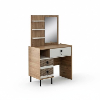 Dressing table set with mirror wooden bedroom brown console set