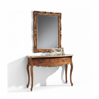 Dressing Table with Mirror Luxury Console Classic Bedroom 2pcs.