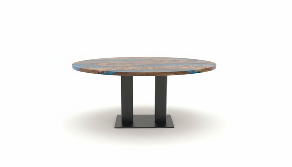 Solid Dining Table Round Table Epoxy Resin Furniture Waterfall River Tables Furniture