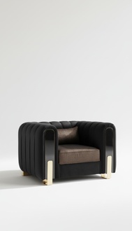 Medusa Armchair Luxury One-Seater Couch Textile Upholstery Furniture Couches Black Fabric