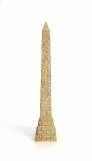 Decorative column in ancient egyptian obelisk style with hieroglyphs, 84 cm height