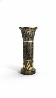 Decorative round flower stand in ancient egypt column style with hieroglyphs 89cm