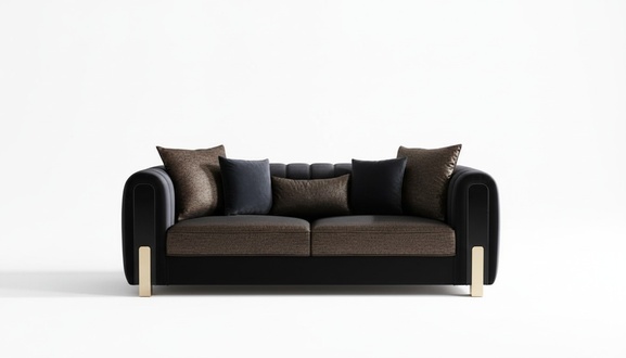 Medusa Three Seater Sofa 3 Seater Couches Sofas Luxury Upholstery Couch Black Fabric