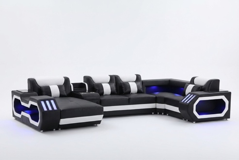 Mega large living landscape - lighting system sofa upholstery new couch jvmoebel®