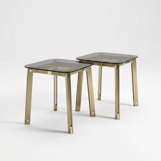 Metal Glass Table Vintage Side Table Real Material Metal Living Room