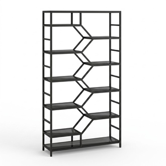 Metal Shelf Partition Designer Luxury Shelves Loft Style Cabinet Black Set New