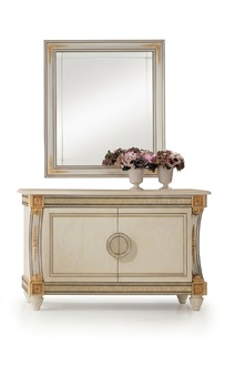 Mirror chest of drawers cupboard chests of drawers sideboard bedroom set wood 2-piece furniture