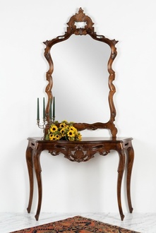 Mirror console country style console dressing table with mirror console table brown