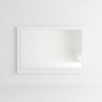 Modern style made of real wooden gloss frame white rectangular wall mirror 90x60cm size xxl