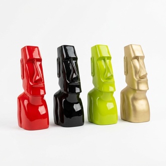 Decorative sculpture designed as a colorful moai gloss figure 75cm