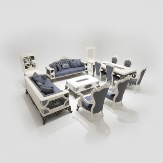 Modern 4 Piece Living Room Set Stylish 2x Sofas Designer Armchairs