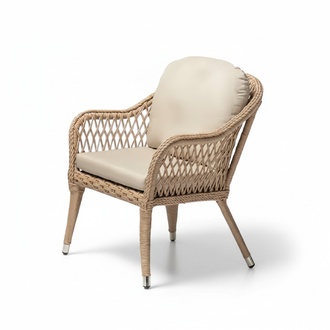 Modern Armchair 1-Seater Beige Terrace Luxury Design Furniture High Quality Rattan