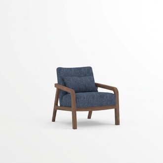 Modern Armchair Design Furnishing Living Room Blue Fabric Couch Textile New