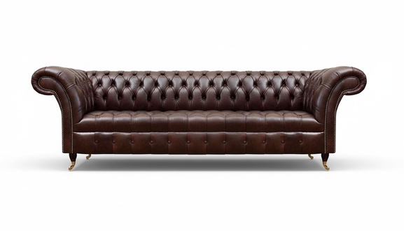 Modern artificial leather sofa designer living room four-seater upholstered couch