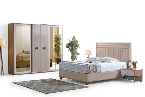 Modern Bedroom Set Bed 2x Nightstands Cabinet New Luxury
