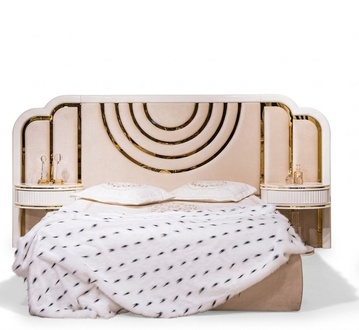 Bedroom Set Bed + 2x Bedside Tables Design Furniture 3 pcs Modern