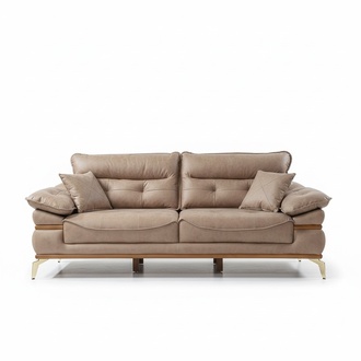 Modern beige three-seater living room furniture sofa 3-seater couch