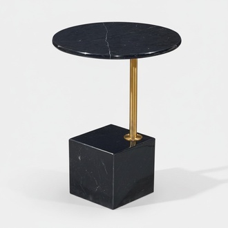 Modern black side table imitation marble tables Living room furniture