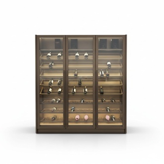 Modern black wine cabinet made of stainless steel for stylish