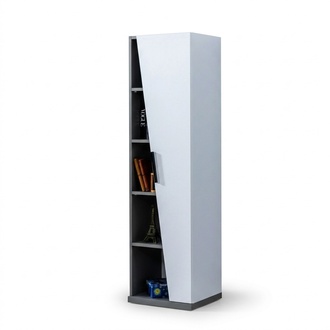 Modern bookshelf designer gray-white children\'s room wood shelf