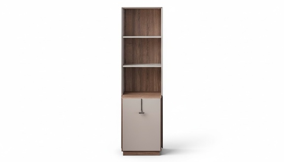 Modern bookcase Designer upright shelf Beige Office shelves Bookcase