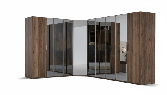 Modern brown corner cabinet designer bookshelf wooden cabinet luxury furniture
