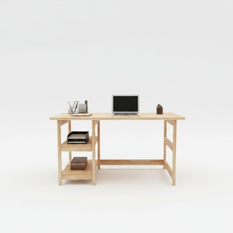 Modern brown youth room table luxurious wooden table metal frame