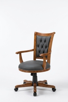 Modern Executive Chair Office Furniture Swivel Chair Wooden Frame Classic Design