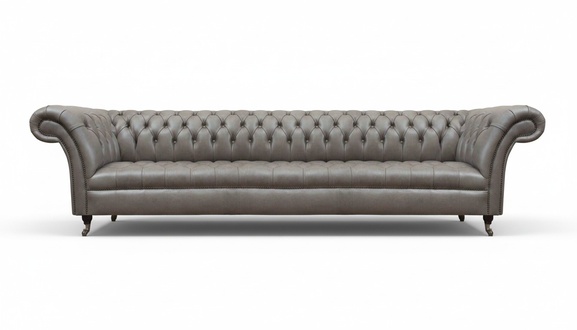 Modern Chesterfield 4-seater Luxurious Couch Leather Furniture Four-seater