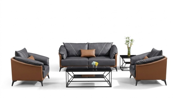 Modern complete set sofa set 3 1 1 seater wooden living room design