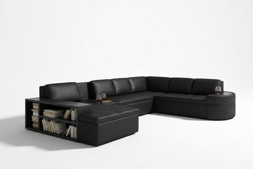 Modern corner sofa couch upholstered leather design sofa set living landscape PH26 new