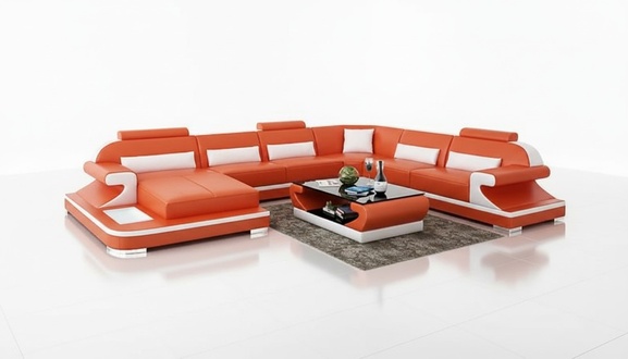 Modern corner sofa couch upholstery seat cushion coffee table living area corner set