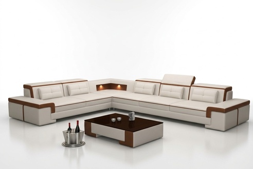 Modern corner sofa USB couch upholstered leather design sofa set living landscape new
