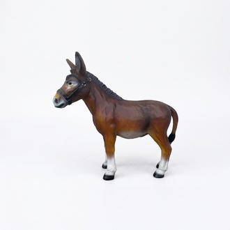 Decorative sculpture designed as gloss brown colored donkey figure 93x100cm sizes