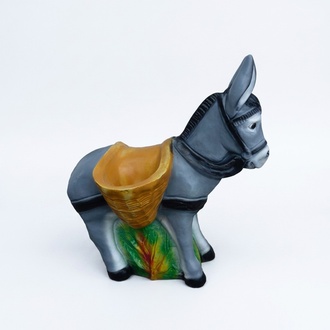 Decorative sculpture designed as gloss donkey figure 85cm height