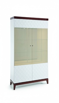 Modern style made of real wooden showcase with 2-swing doors, model - VI - W2