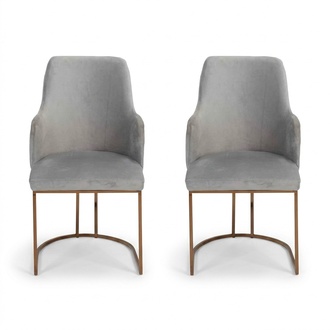 Modern dining chair kitchen chairs luxury design 2x chairs armchairs grey new