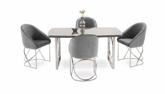 Modern dining room furniture luxury dining table + 6x chairs table chairs