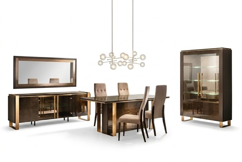 Modern Dining Room Table + 6 Chairs Set Group Italian Style Furniture New