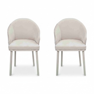 Modern Dining Room White 2x Chairs Designer Kitchen Upholstery Seat Furniture