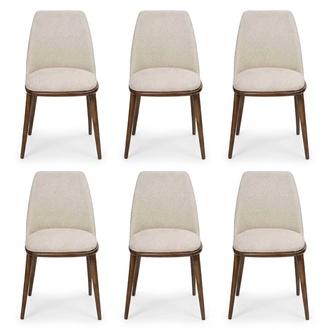 Modern dining room white 6x chairs wood furniture chairs luxury design furnishings