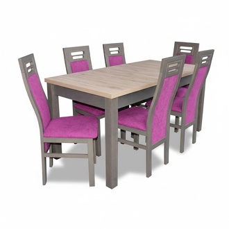 Modern Dining Room Wooden Table Chair Set Complete Set 7 Piece Set Chairs