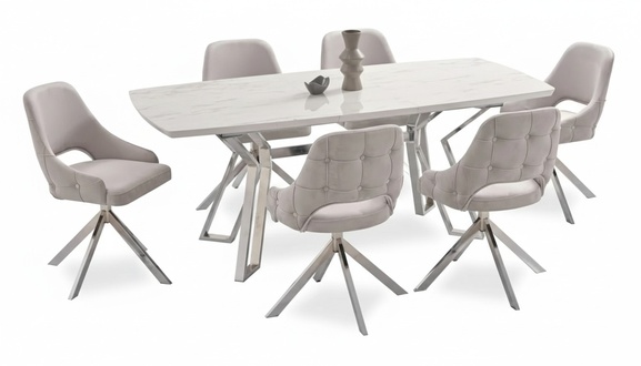Modern dining table 6x chairs designer luxury dining room furniture dining set