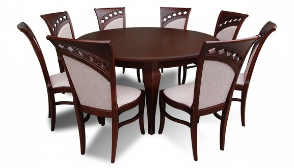 Round Table Round Wooden Table Round Conference Table Meeting Table 8 Chairs