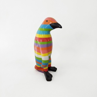 Multi-colored decorative sculpture of gloss penguin figure 90cm height